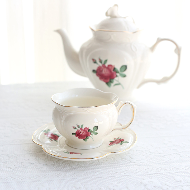 Coffee Tea English - French gold edged ceramic gold embossed