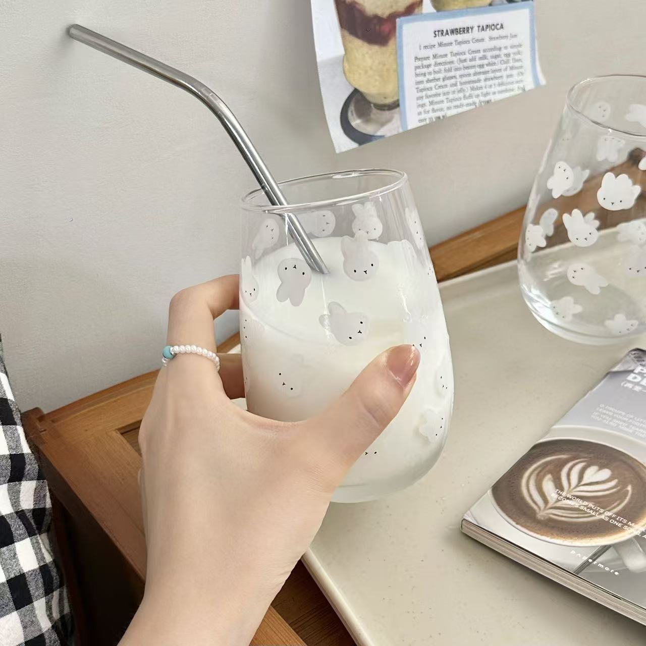 Cute Miffy Rabbit Printed Glas - Coffee Tea Friends review and price