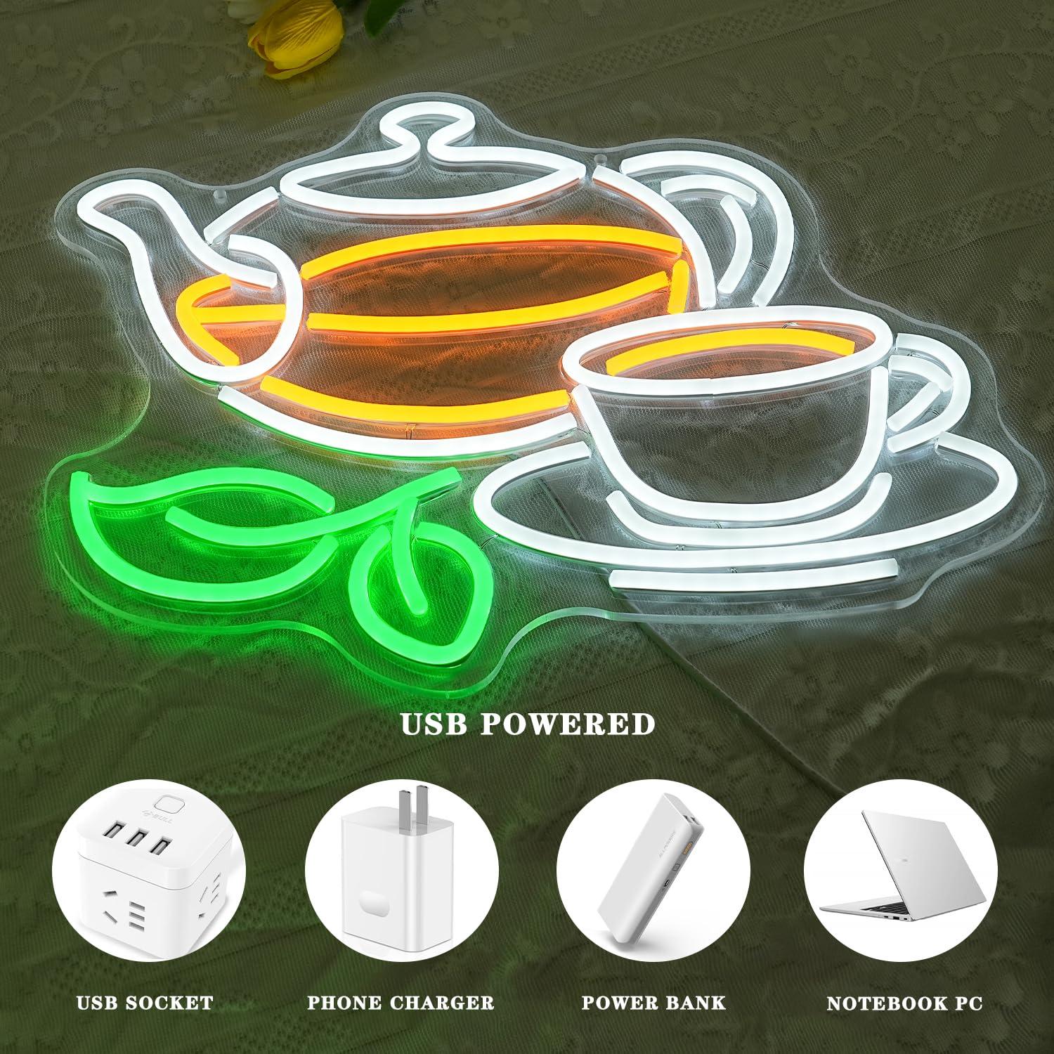 Tea Neon Sign USB Dimmable LED - Coffee Tea Plantation review and price