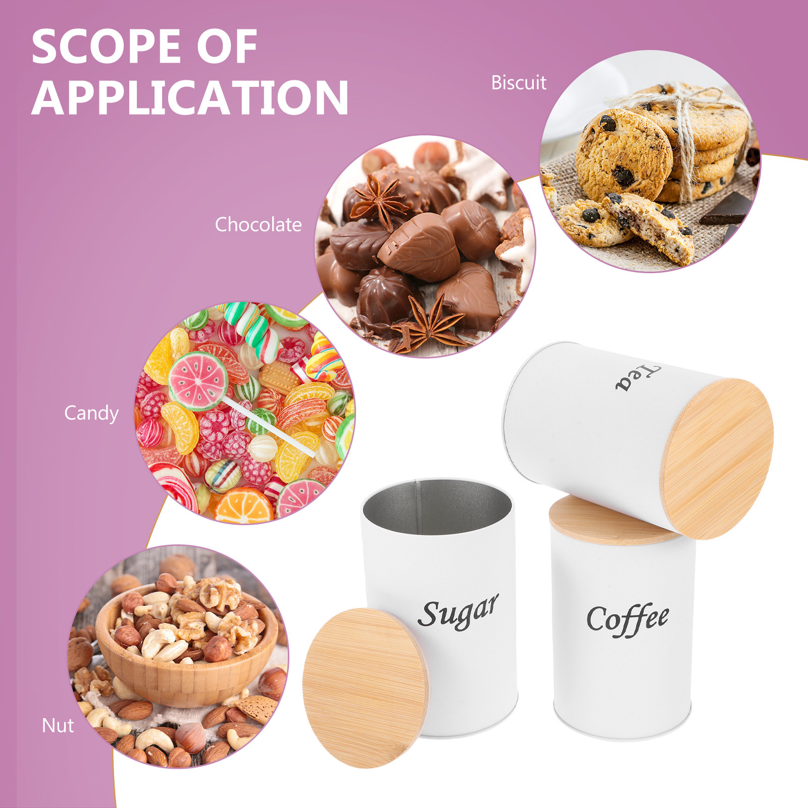3Pcs Airtight Round Canisters  - Coffee Tea And Bean review and price