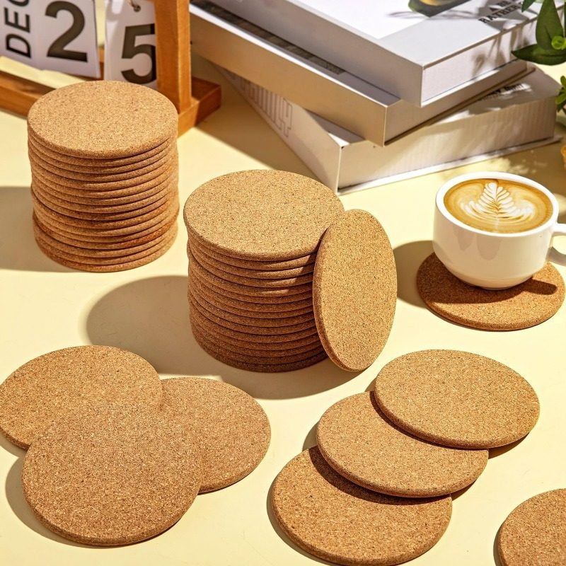 Natural Wooden Round Cork Coas - Coffee Tea Stand review and price