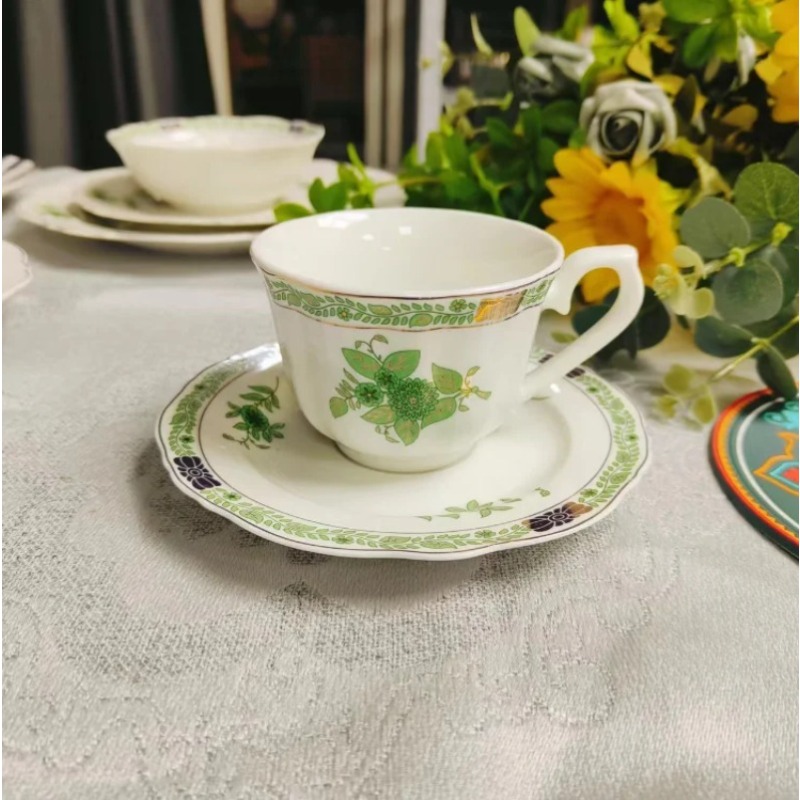 Vintage Green Floral Porcelain - Coffee Tea Green review and price
