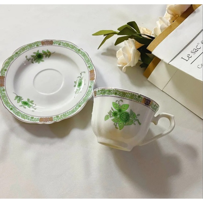 Vintage Green Floral Porcelain - Coffee Tea Green review and price
