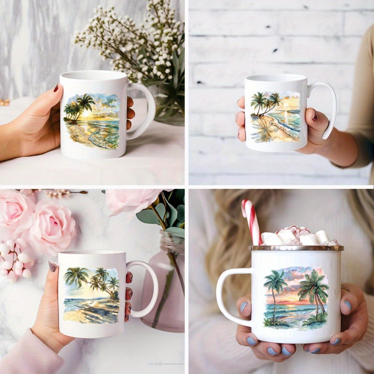 24Pcs/Set Summer Tropical Beac - Coffee Tea Paper Cups review and price