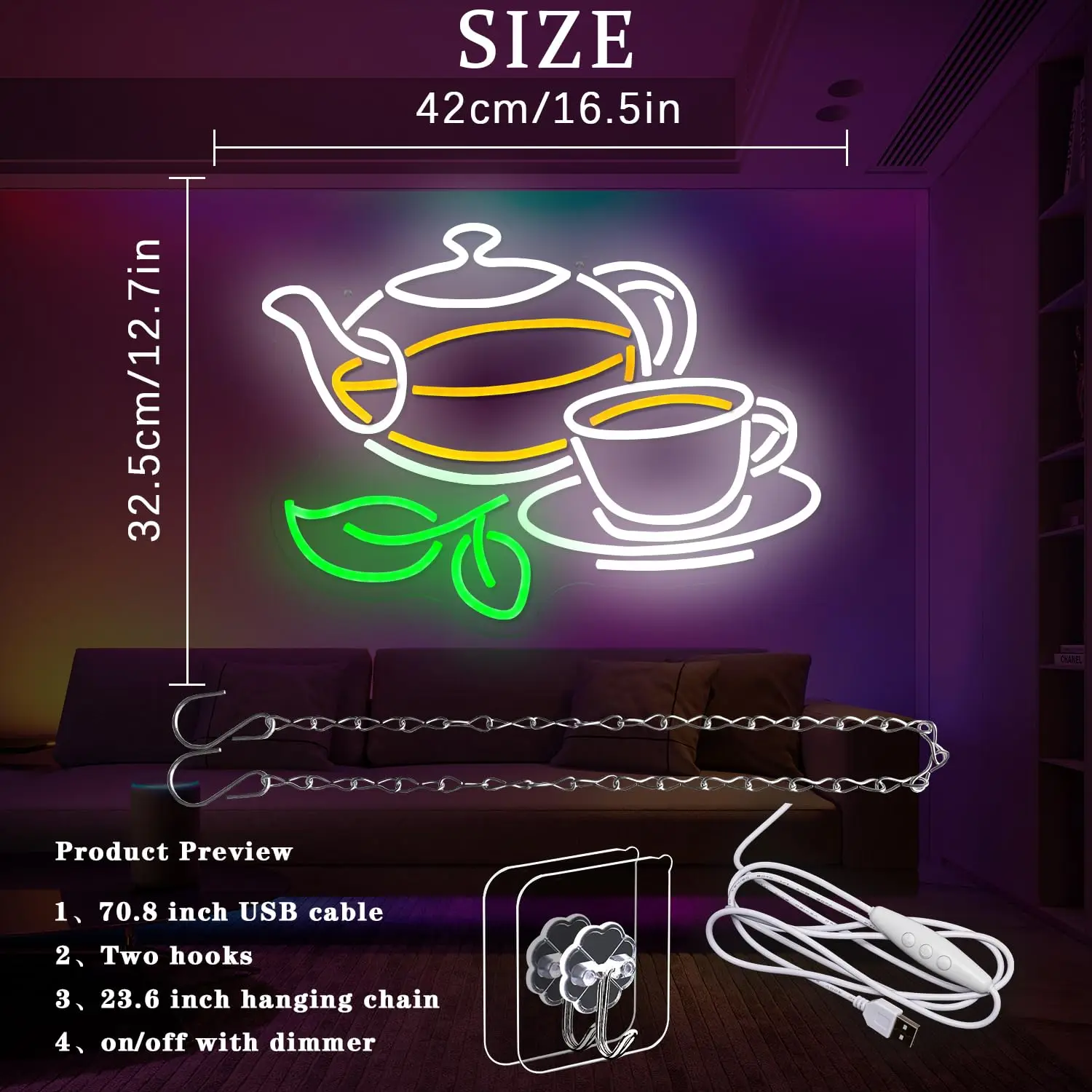 Tea Neon Sign Tea Pot Light Dr - Coffee Tea Plantation review and price