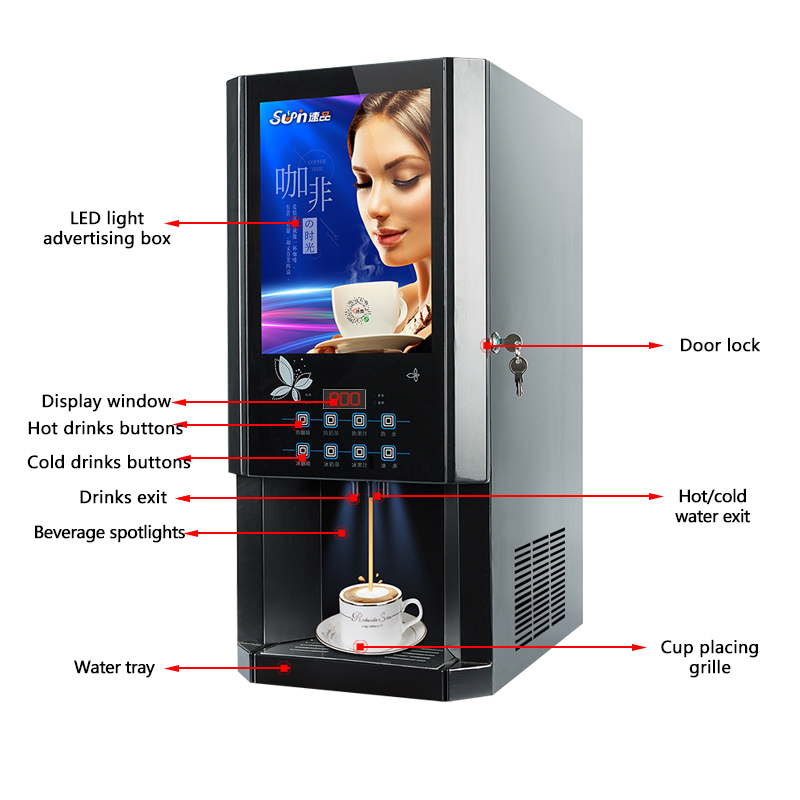 30SCW-8 Hot Ice Instant Coffee - Coffee Tea Vending Machine review and price