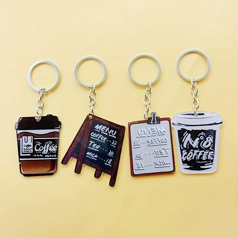 8pcs acrylic coffee cup keycha - Coffee & Tea Collective review and price