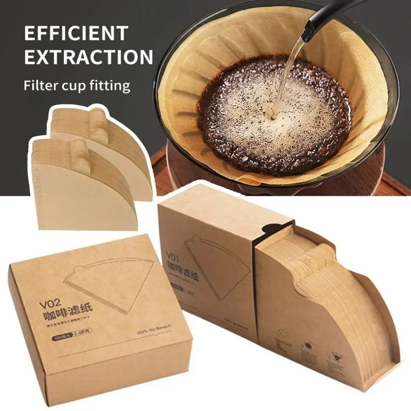 Wood Pulp 02 Cone Filter Pour  - Coffee Tea Paper Cups review and price