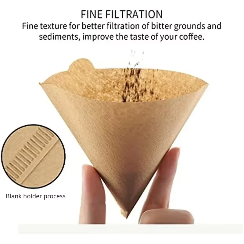 Wood Pulp 02 Cone Filter Pour  - Coffee Tea Paper Cups review and price
